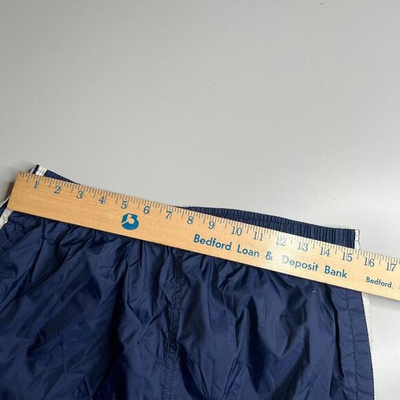 Adidas Men’s Track Pants Navy Blue White 3-Stripe Size L USA – Vintage Nylon - Picture 4 of 8